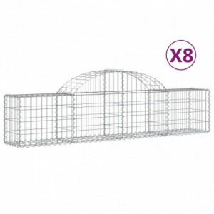 8 db íves horganyzott vas gabion kosár 200x30x40|60 cm