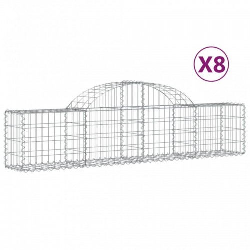 8 db íves horganyzott vas gabion kosár 200x30x40|60 cm