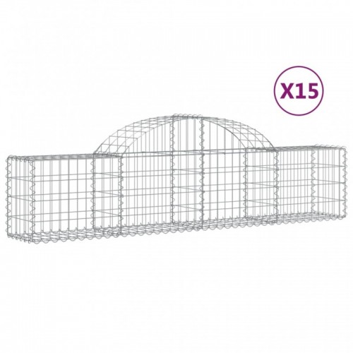 15 db íves horganyzott vas gabion kosár 200x30x40|60 cm