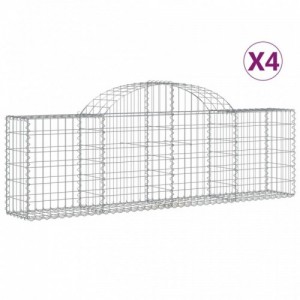 4 db íves horganyzott vas gabion kosár 200x30x60|80 cm