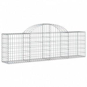 4 db íves horganyzott vas gabion kosár 200x30x60|80 cm