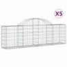 5 db íves horganyzott vas gabion kosár 200x30x60|80 cm