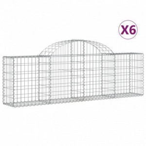 6 db íves horganyzott vas gabion kosár 200x30x60|80 cm