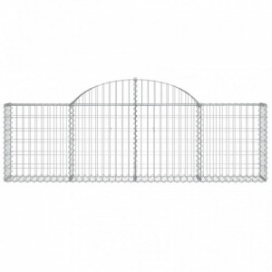 6 db íves horganyzott vas gabion kosár 200x30x60|80 cm