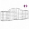 9 db íves horganyzott vas gabion kosár 200x30x60|80 cm