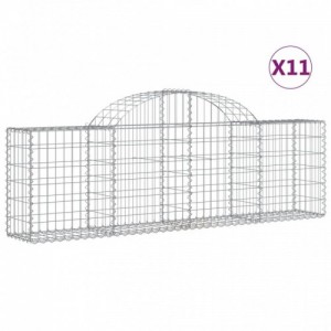 11 db íves horganyzott vas gabion kosár 200x30x60|80 cm