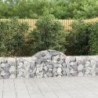 14 db íves horganyzott vas gabion kosár 200x30x60|80 cm