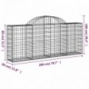 3 db íves horganyzott vas gabion kosár 200x30x80|100 cm