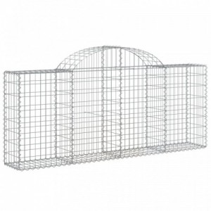 4 db íves horganyzott vas gabion kosár 200x30x80|100 cm