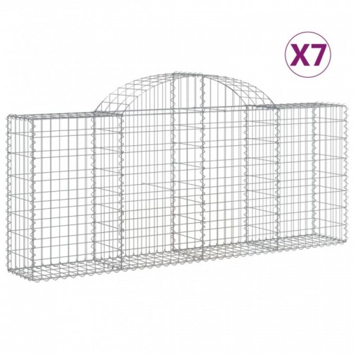 7 db íves horganyzott vas gabion kosár 200x30x80|100 cm