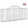 8 db íves horganyzott vas gabion kosár 200x30x80|100 cm