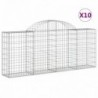 10 db íves horganyzott vas gabion kosár 200x30x80|100 cm