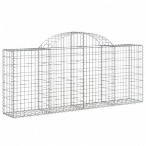 10 db íves horganyzott vas gabion kosár 200x30x80|100 cm