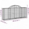 11 db íves horganyzott vas gabion kosár 200x30x80|100 cm