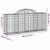 25 db íves horganyzott vas gabion kosár 200x30x80|100 cm