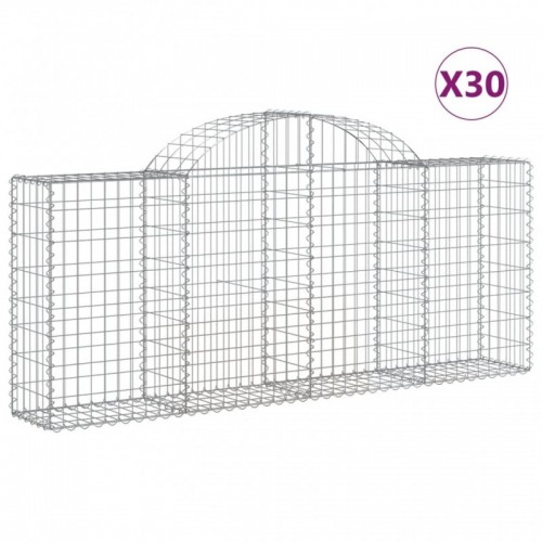 30 db íves horganyzott vas gabion kosár 200x30x80|100 cm