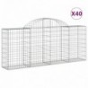 40 db íves horganyzott vas gabion kosár 200x30x80|100 cm