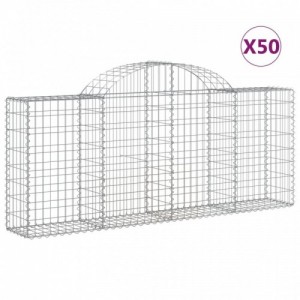 50 db íves horganyzott vas gabion kosár 200x30x80|100 cm