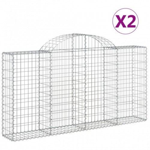 2 db íves horganyzott vas gabion kosár 200x30x100|120 cm