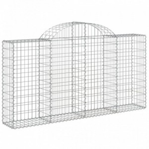 4 db íves horganyzott vas gabion kosár 200x30x100|120 cm