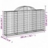 8 db íves horganyzott vas gabion kosár 200x30x100|120 cm