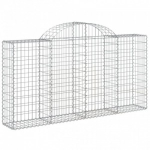 9 db íves horganyzott vas gabion kosár 200x30x100|120 cm