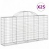 25 db íves horganyzott vas gabion kosár 200x30x100|120 cm