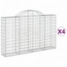 4 db íves horganyzott vas gabion kosár 200x30x120|140 cm