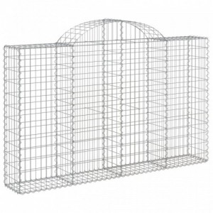 4 db íves horganyzott vas gabion kosár 200x30x120|140 cm