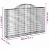 4 db íves horganyzott vas gabion kosár 200x30x120|140 cm