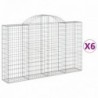 6 db íves horganyzott vas gabion kosár 200x30x120|140 cm