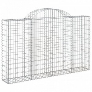 6 db íves horganyzott vas gabion kosár 200x30x120|140 cm