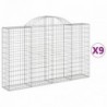 9 db íves horganyzott vas gabion kosár 200x30x120|140 cm