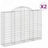 2 db íves horganyzott vas gabion kosár 200x30x140|160 cm