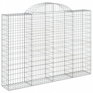 2 db íves horganyzott vas gabion kosár 200x30x140|160 cm