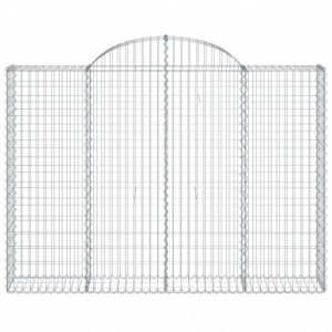 2 db íves horganyzott vas gabion kosár 200x30x140|160 cm