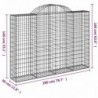 2 db íves horganyzott vas gabion kosár 200x30x140|160 cm