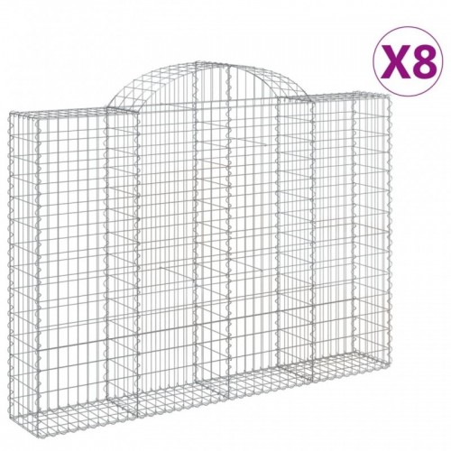 8 db íves horganyzott vas gabion kosár 200x30x140|160 cm