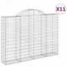 11 db íves horganyzott vas gabion kosár 200x30x140|160 cm