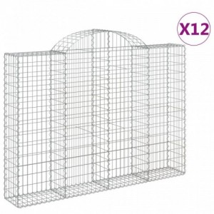 12 db íves horganyzott vas gabion kosár 200x30x140|160 cm