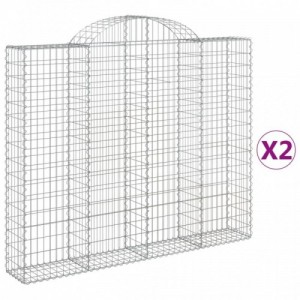 2 db íves horganyzott vas gabion kosár 200x30x160|180 cm