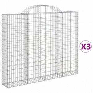 3 db íves horganyzott vas gabion kosár 200x30x160|180 cm