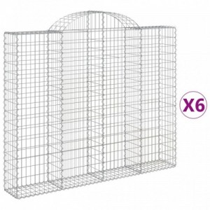 6 db íves horganyzott vas gabion kosár 200x30x160|180 cm