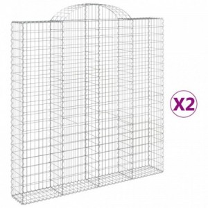 2 db íves horganyzott vas gabion kosár 200 x 30 x 200|220 cm