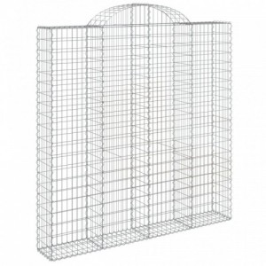 2 db íves horganyzott vas gabion kosár 200 x 30 x 200|220 cm