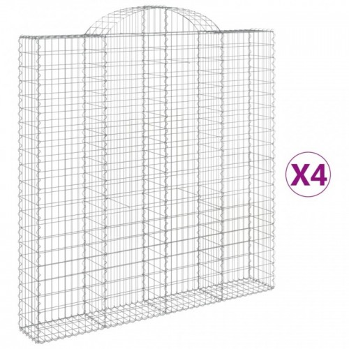 4 db íves horganyzott vas gabion kosár 200x30x200|220 cm