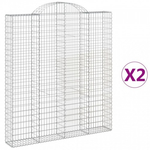 2 db íves horganyzott vas gabion kosár 200x30x220|240 cm