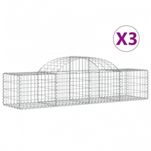 3 db íves horganyzott vas gabion kosár 200x50x40|60 cm