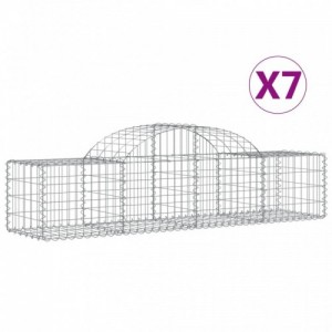 7 db íves horganyzott vas gabion kosár 200x50x40|60 cm