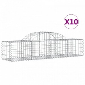 10 db íves horganyzott vas gabion kosár 200x50x40|60 cm